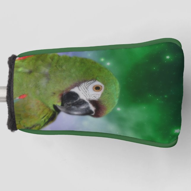 Green Severe Macaw Parrot Bird Art    Golf Head Cover (Front)