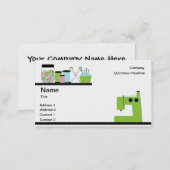 Green Sewing Machine Business Card (Front/Back)