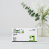 Green Sewing Machine Business Card (Standing Front)
