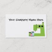 Green Sewing Machine Business Card (Back)
