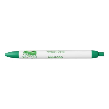 Green Sexy Mmj Lips Black Ink Pen by businesscardsforyou at Zazzle