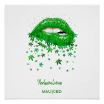 Green Sexy Mmj Lips Poster at Zazzle
