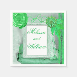 Green Shabby Chic Style Napkins