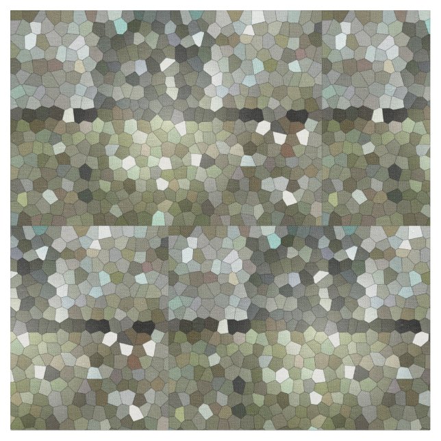Green Shades Stained Glass Cotton Fabric (Close Up)