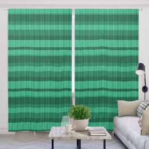 Green shades vertical striped pattern blackout curtains