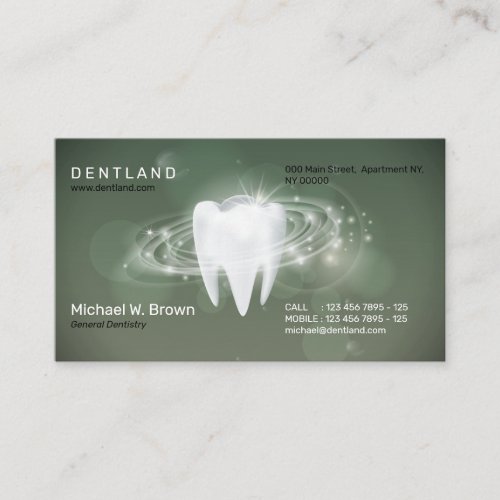 Green Shadow Dental Dentistry Teeth Appointment Business Card