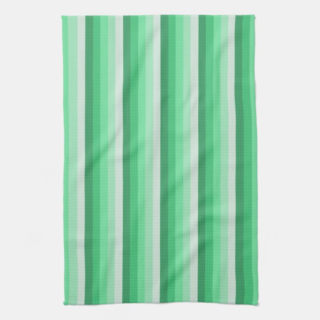 Green shadow stripes kitchen towel (Vertical)