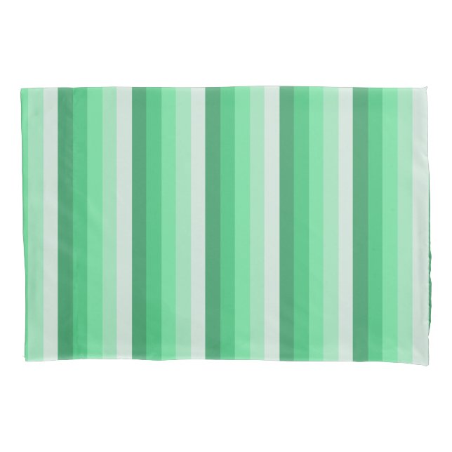 Green shadow stripes pillow case (Front)