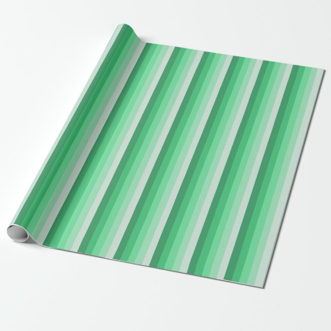 Green shadow stripes wrapping paper (Unrolled)