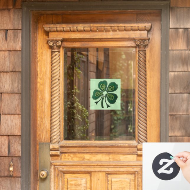 Green Shamrock 2025 Window Cling (Home Door)