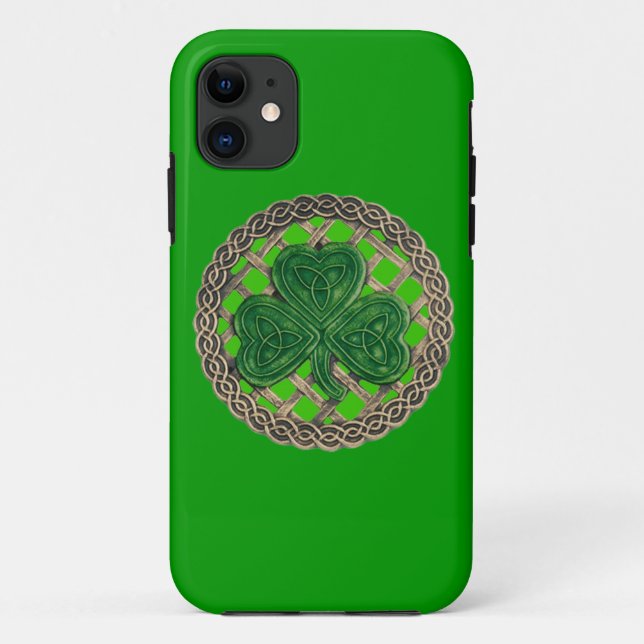 Green Shamrock And Celtic Knots iPhone 5G Case (Back)