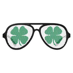 Green Shamrock Aviator Sunglasses