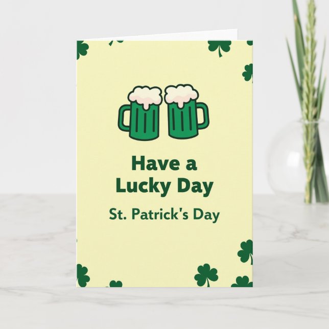Green Shamrock Beer Card (Front)