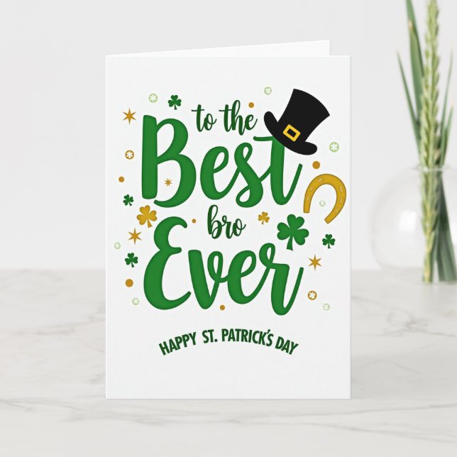Green Shamrock Best Bro Card (Front)