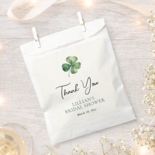 Green Shamrock Bridal Shower Favor Bag