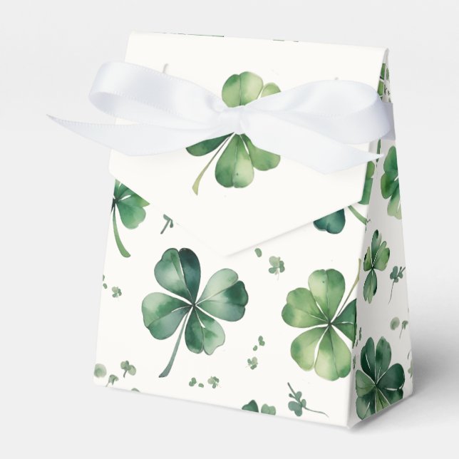 Green Shamrock Bridal Shower  Favor Boxes (Front Side)