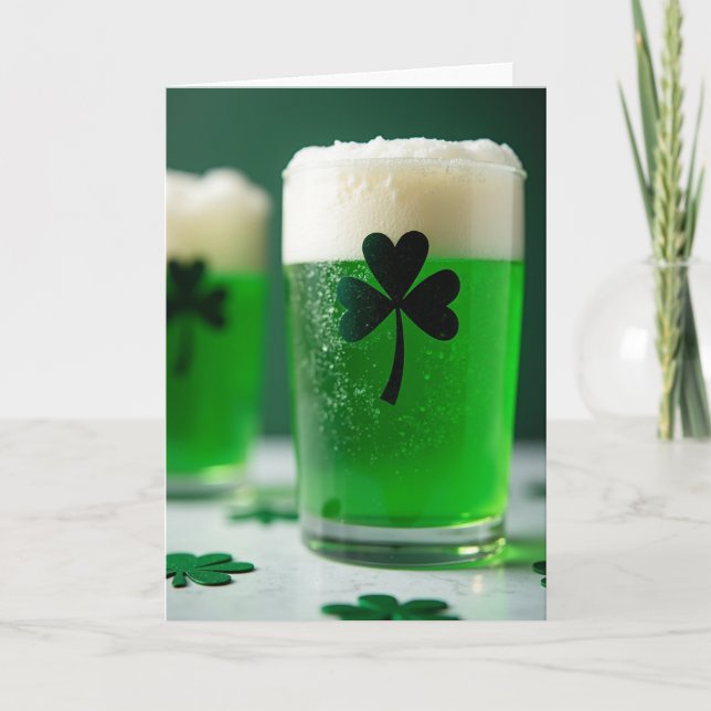 Green Shamrock Celebration Card (Front)