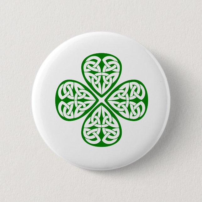 green shamrock celtic knot button (Front)