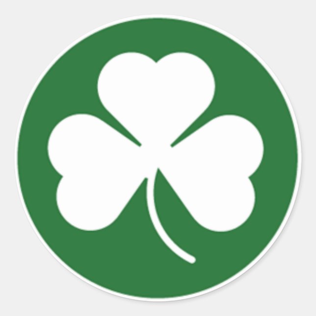 Green Shamrock Classic Round Sticker (Front)