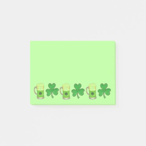 Green Shamrock Clover Beer Mug St Patricks Day Post_it Notes