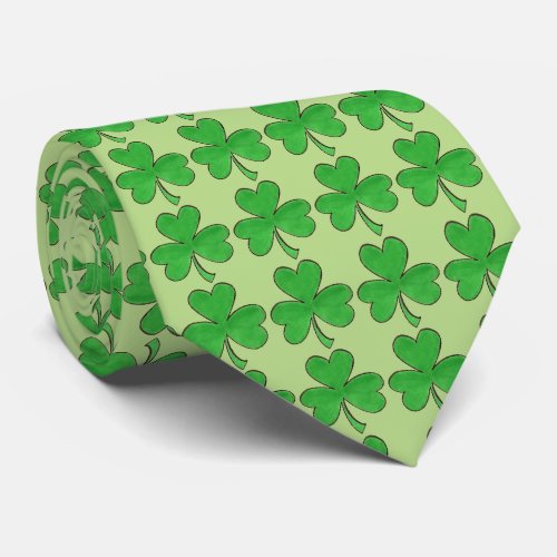 Green Shamrock Clover Irish Saint Patricks Day Neck Tie