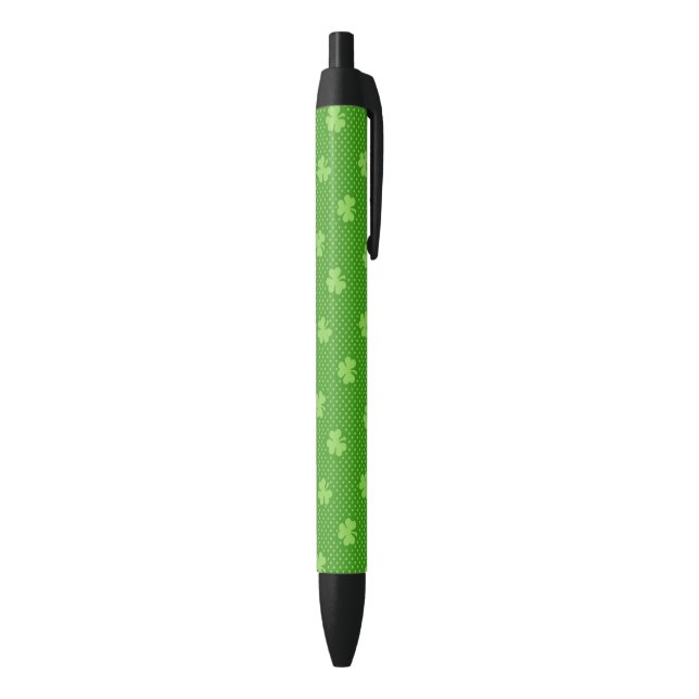 Green Shamrock Clover Pattern Saint Patricks Day Pen (Bottom (Vertical))