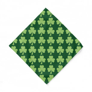 Green Shamrock Clover Polka dots pattern Bandana