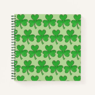 Green Shamrock Clover St. Paddy's Day Personalized Notebook