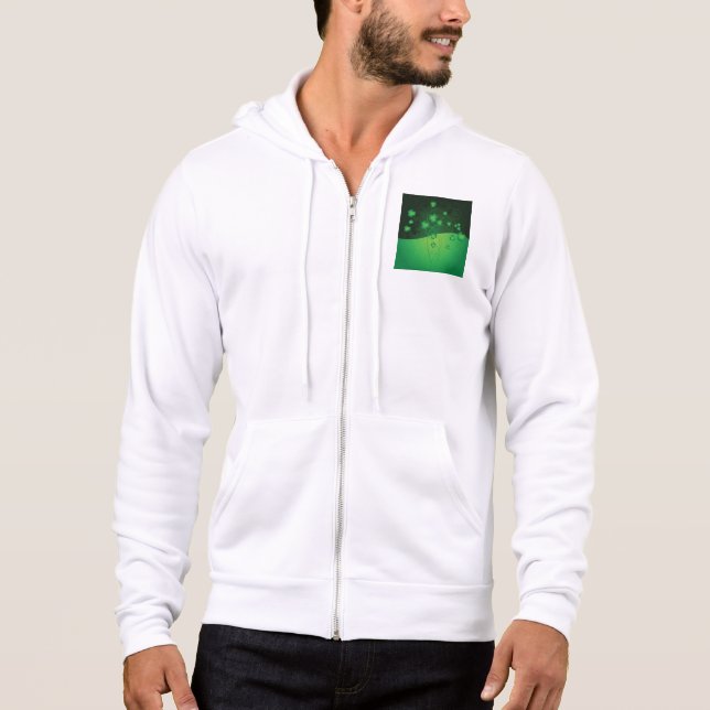 Green Shamrock Clover St Patrick’s Day Luck Hoodie (Front)