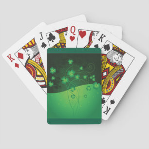 Green Shamrock Clover St Patrick’s Day Luck Poker Cards