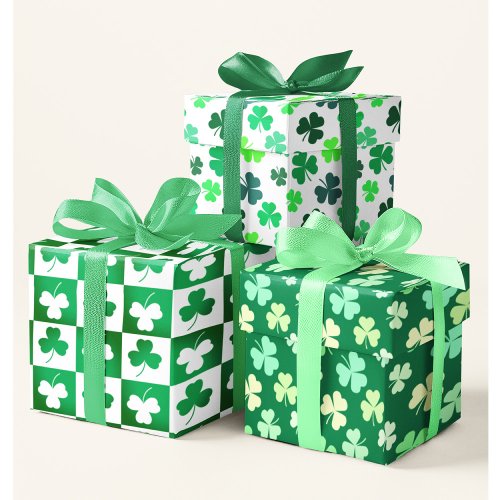 Green Shamrock Clover St Patricks Day Irish Party Wrapping Paper Sheets