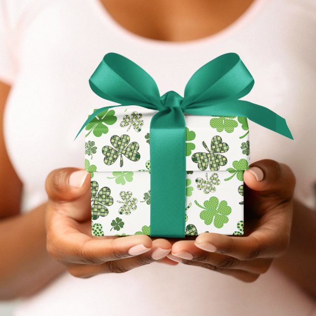 Green Shamrock Clover St. Patrick's Day Wrapping Paper (Creator Uploaded)