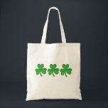 Green Shamrock Clovers Lucky St. Patrick's Day Tote Bag<br><div class="desc">Tote bag features a row of bright green shamrocks,  created from an original marker illustration. Perfect for St. Patrick's Day!

This St. Patrick's Day design is also available on other products. Don't see what you're looking for? Need help with customization? Contact Rebecca to have something designed just for you.</div>