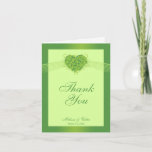 Green shamrock clovers wedding thank you card