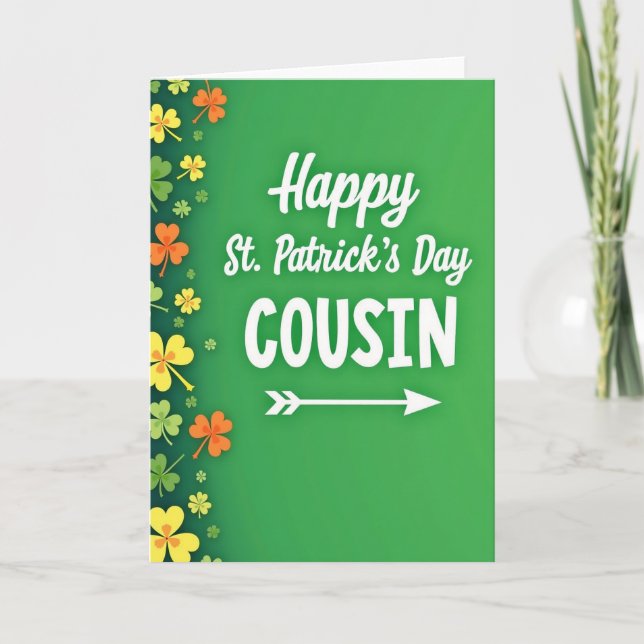 Green Shamrock Cousin Card (Front)