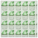 Green Shamrock Cupcakes Saint Patrick&#39;s Day Lucky Fabric