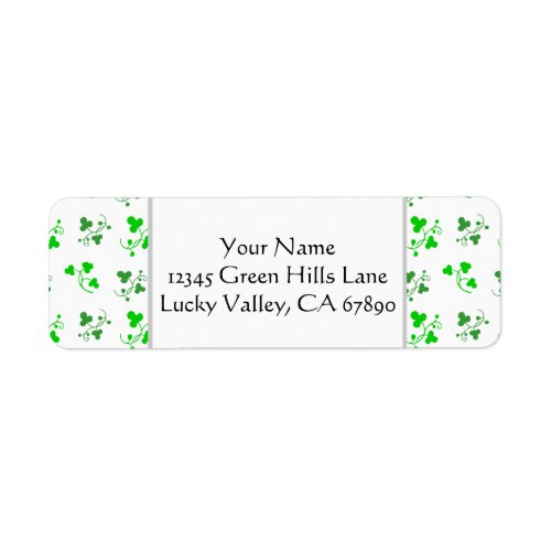 Green Shamrock Custom Return Address Template Label