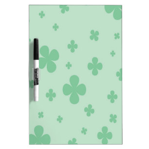 Green shamrock design dry erase board