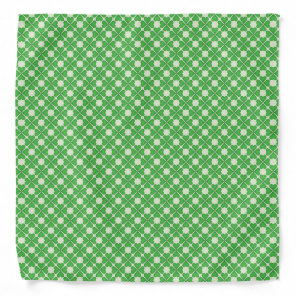 Green Shamrock Four leaf Clover Hearts pattern Bandana