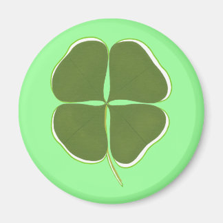 Green Shamrock, four leaf clover magnets