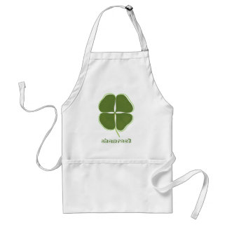 Green Shamrock, four leaf clover, outline aprons