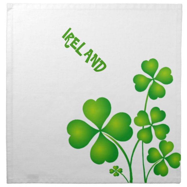 Green Shamrock From Ireland Napkin (Front)