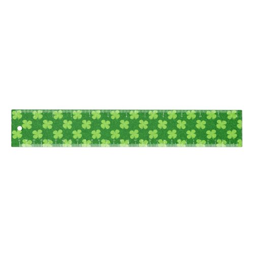 Green Shamrock Glitter Ruler