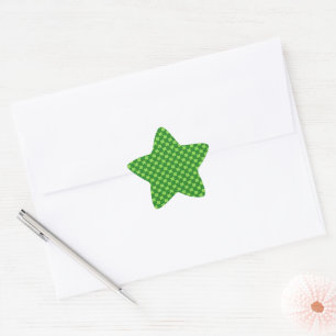 Green Shamrock Glitter Star Sticker