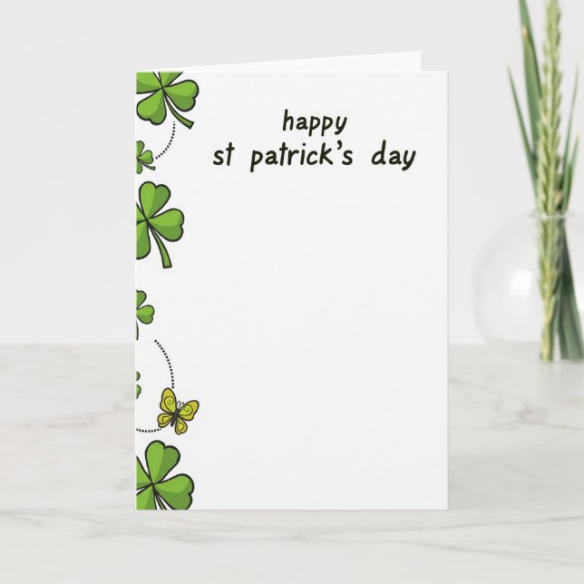 Green Shamrock Glitter Texture Card (Front)
