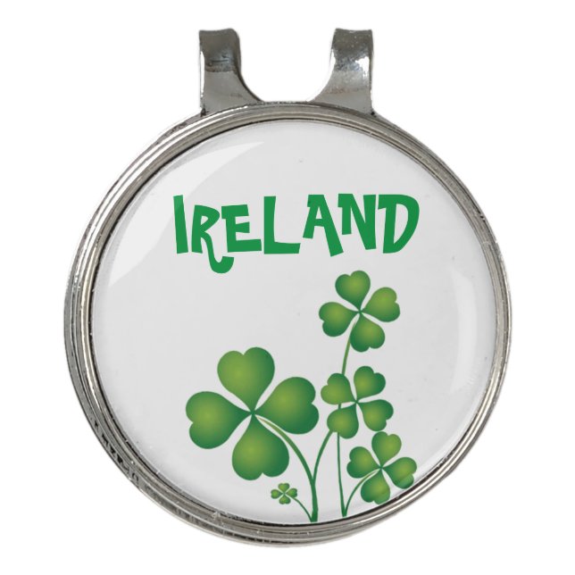 Green Shamrock   Golf Hat Clip (Front)