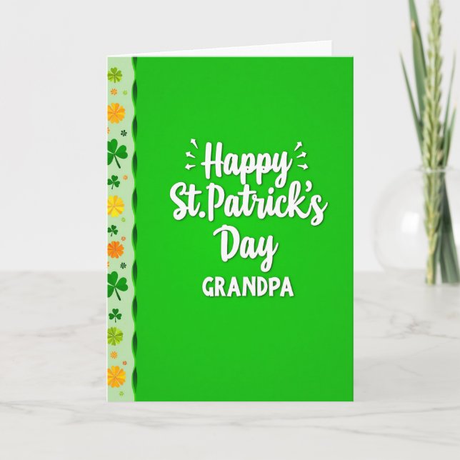 Green Shamrock Grandpa Card (Front)