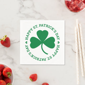 Green Shamrock Happy St. Patrick's Day Party Napkins
