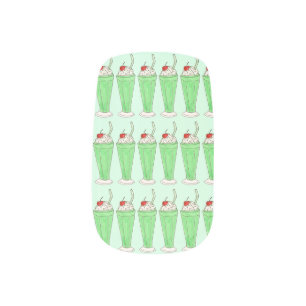 Green Shamrock Ice Cream Shake St. Patrick's Day Minx Nail Art