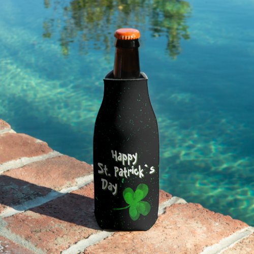 Green Shamrock Irish Happy St Patricks Day  Bottle Cooler